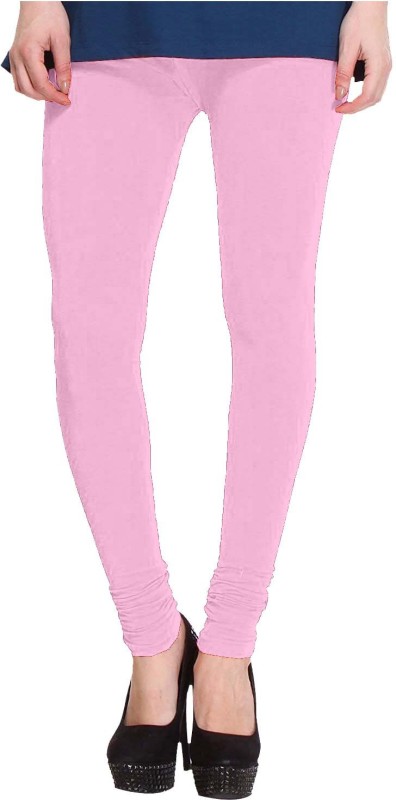 Aanchal Women's Leggings Churidar Legging(Pink, Solid)