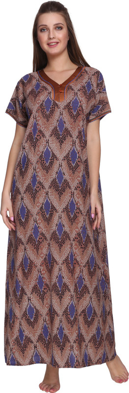 Vixenwrap Women Nighty(Purple, Brown)