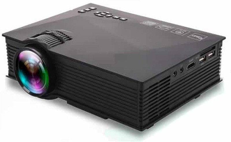 VibeX ™ UC-46 Mini Video LED HDMI Home Theater LCD TV Multimedia USB VGA 1200 lm LED Corded Mobiles Portable Projector(Black)