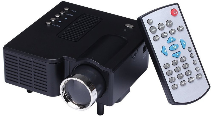 VibeX ® Mini Home Theater For Video Games TV Movie Support HDMI VGA AV 40 lm LED Corded Portable Projector(Black)