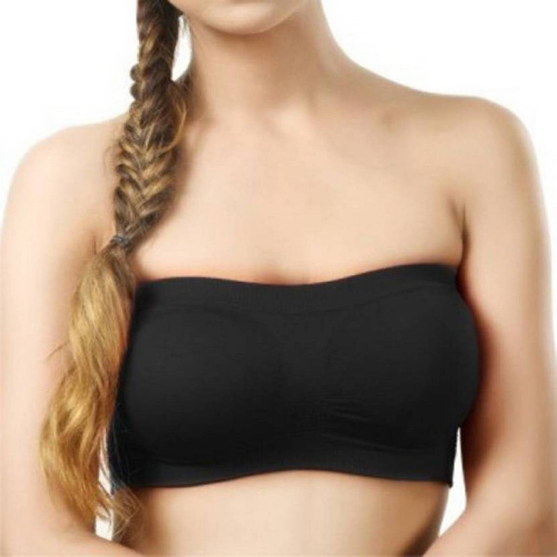 ddh Women Tube Non Padded Bra(Black)