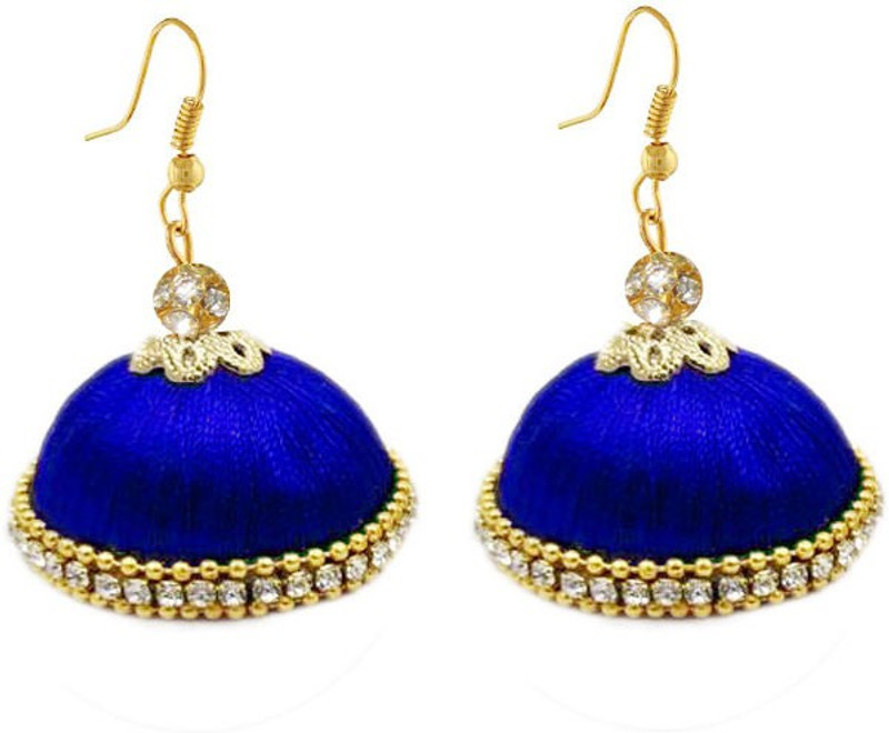 Silk thread hoop earrings store