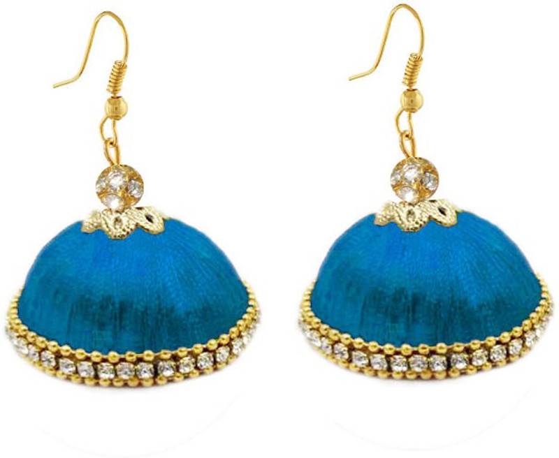 indian traditional stores Handmade Silk Thread Jhumki Plastic Hoop Earring