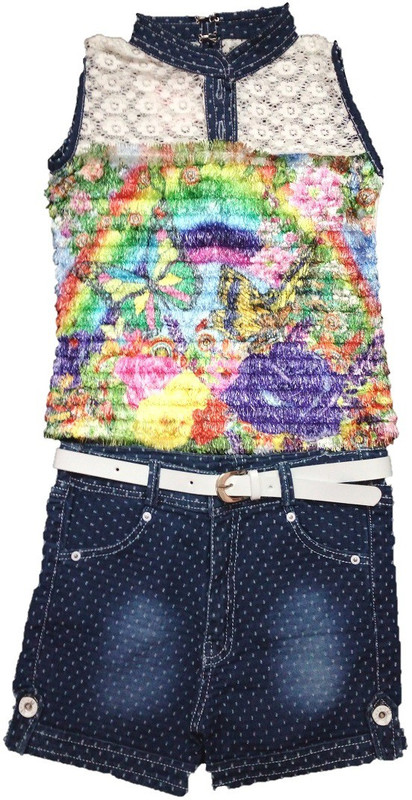 s nawaz dresses Girls Party(Festive) Dress Jeans(Multicolor)