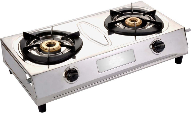 Blue Eagle Mini Regalia Stainless Steel 2 Tri Pin Brass Burner Steel Manual Gas Stove(2 Burners)
