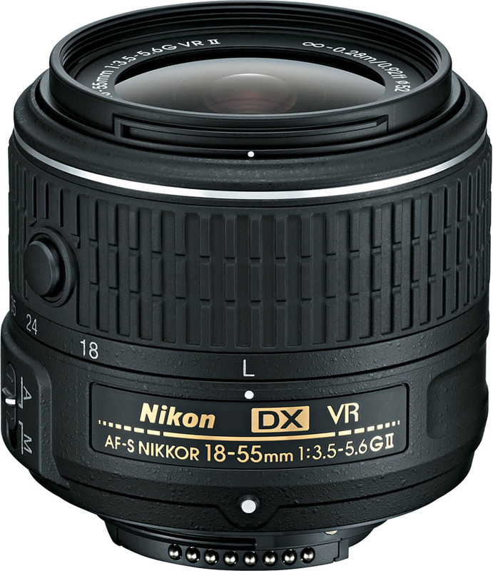 Nikon AF-S DX 18-55mm f/3.5-f/5.6 G VR II � Lens(Black, 18-55)