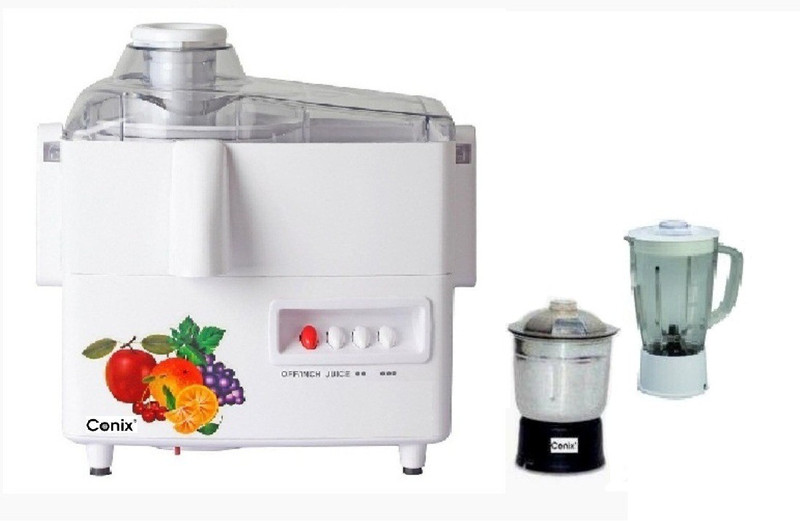 conix Super 1000 450 W Juicer Mixer Grinder(White, 2 Jars)