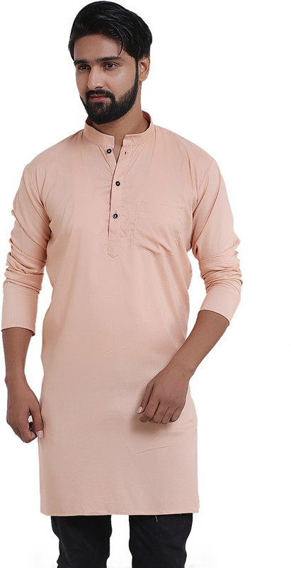 kiez fashion Men Solid A-line Kurta(Pink)