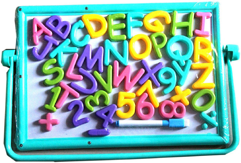 shribossji Kids Educational Alphabet Magnetic Number Board with Marker, Chalk and Duster(Multicolor)