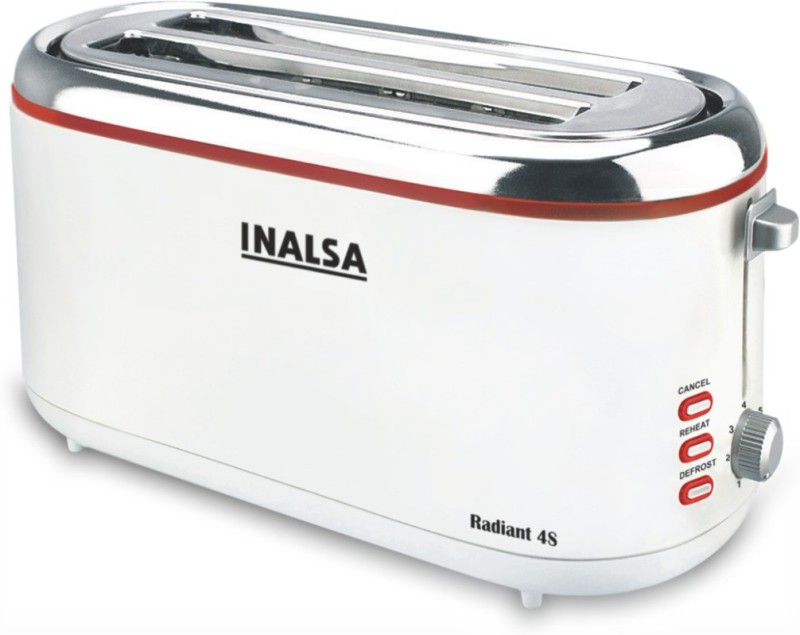 Inalsa Radiant 4S 1300 W Pop Up Toaster(White)