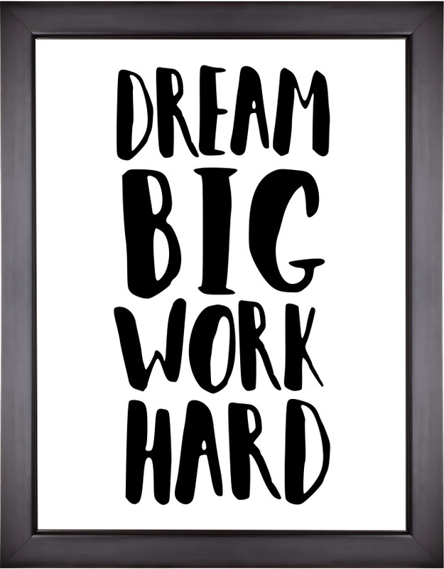 Motivational Posters For Room and Home Decor - Dream big work hard Paper Print(13.5 inch X 9.5 inch, Framed)