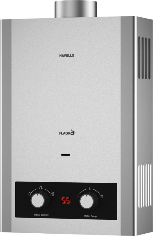 Havells 8 L Gas Water Geyser (Flagro (NG), Silver)