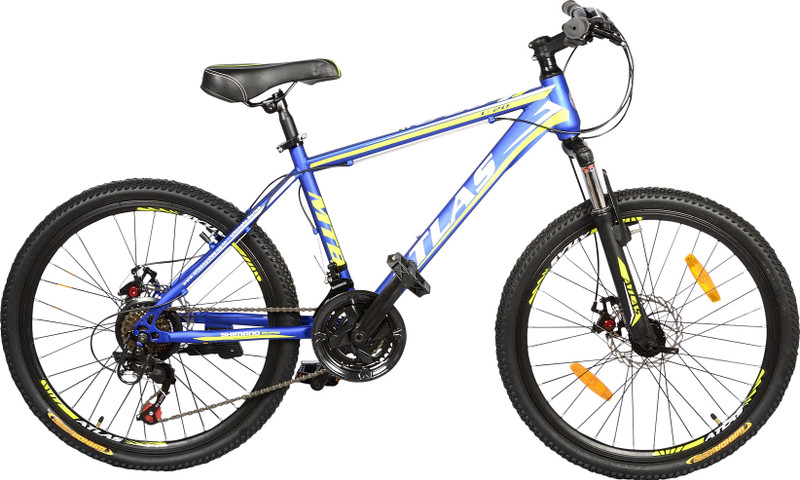 Atlas ATLAS U 20 FS DDB 24T 21S BLUE & YELLOW 24 T Mountain/Hardtail Cycle(21 Gear, Multicolor)