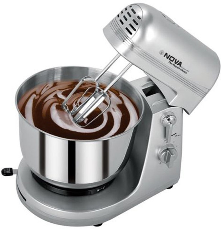 Nova NHM-2121 stand mixer with SS Bowl 300 W Hand Blender(Silver) Nova NHM-2121 stand mixer with SS Bowl 300 W Hand Blender(Silver)