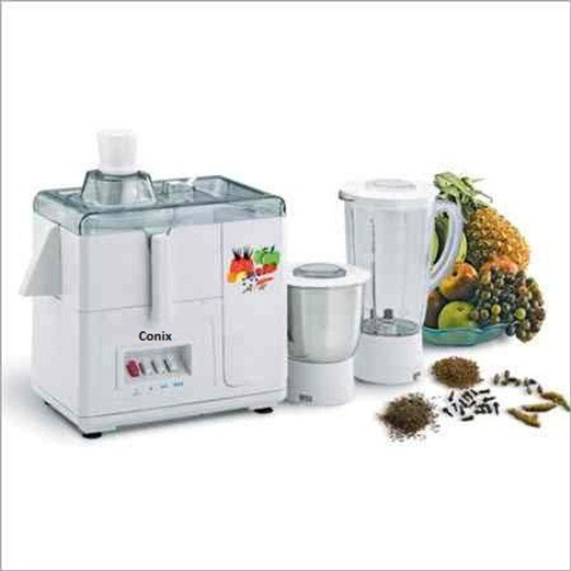 conix Super 3000 Polycarbonate 550 W Juicer Mixer Grinder(White, 2 Jars)