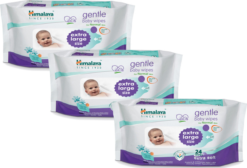 Himalaya Extra Large Gentle Baby Wipes -24 (Pack of 3)(3 Pieces)