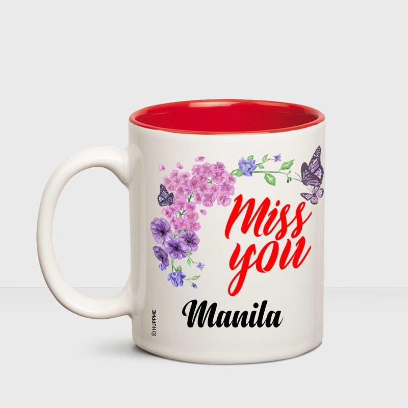 Huppme I Miss You Manila Inner red mug Ceramic Mug(350 ml)