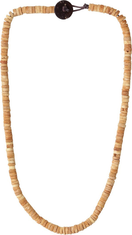 unknown by ayesha Beige & Brown Coloured Natural Beaded Necklace with an inverted cross Leather Necklace
