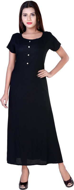 fabcolors Women Maxi Black Dress