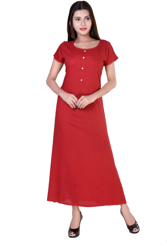 fabcolors Women Maxi Red Dress