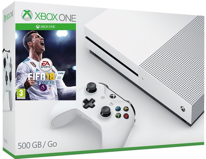 Microsoft Xbox One S Console 500GB GB with Fifa 18(White)