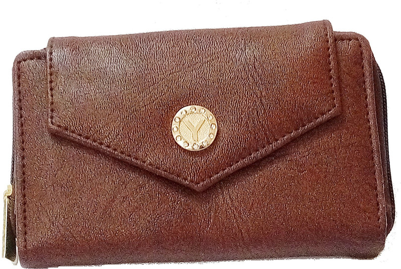 kd collections Women Brown Artificial Leather Wallet(7 Card Slots)
