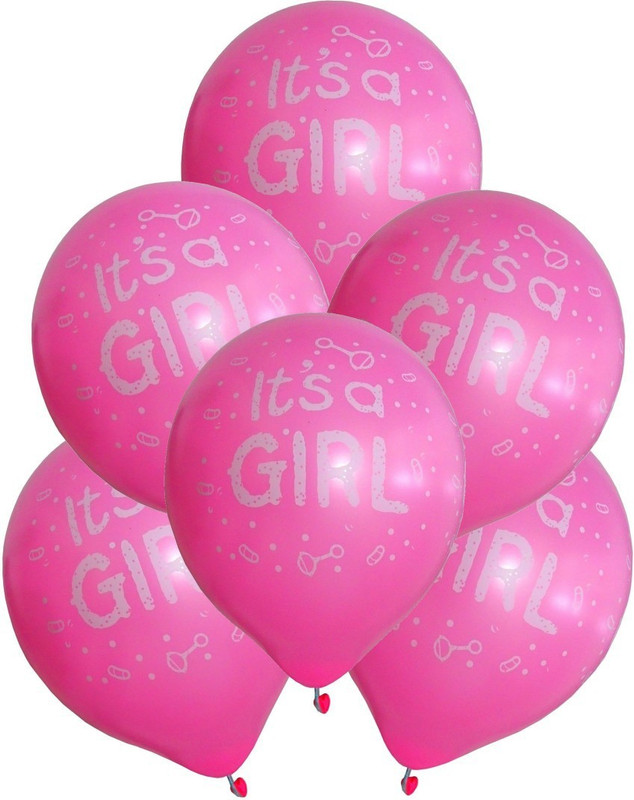 ziggle Printed Premium Its a Girl Printed PINK Balloon First birthday 1st birthday balloons Pack of 30 pcs Balloon(Pink, Pack of 25)