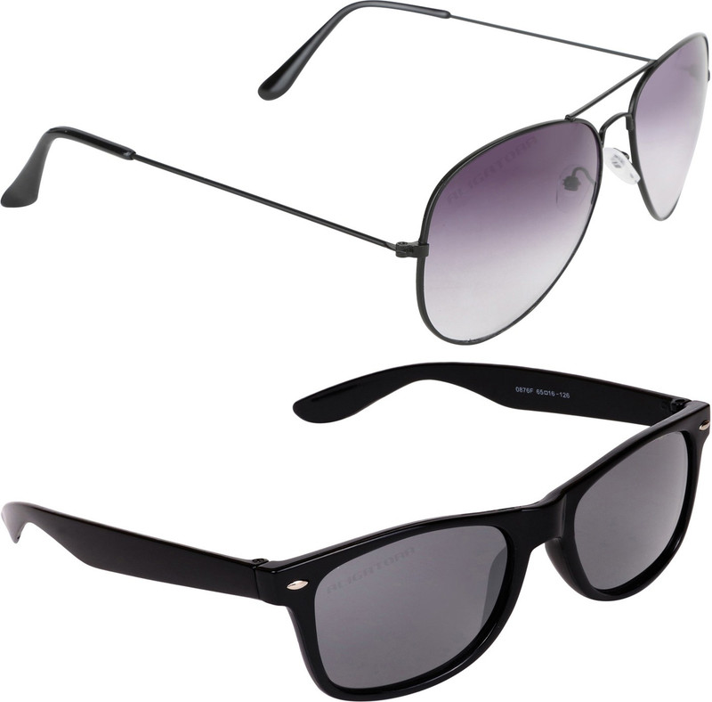 Aligatorr Aviator, Wayfarer Sunglasses(Grey)