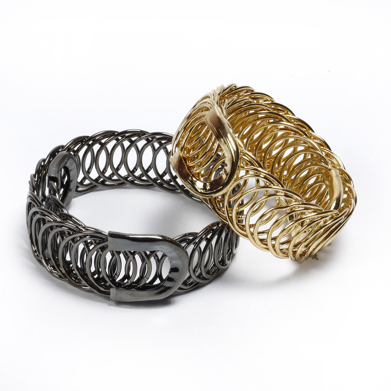 sringhar Metal Black Silver, Brass Bracelet Set(Pack of 2)