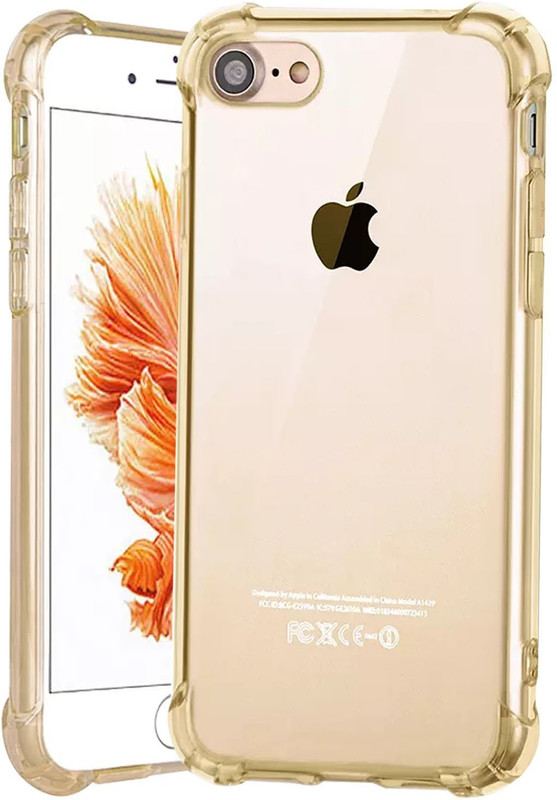 acczoo Back Cover for For Apple iPhone 6 6S / 7 - Gold Transparent Ultra Clear Shockproof Hard Edge TPU Gel Case Cover Back(any colour, Shock Proof)