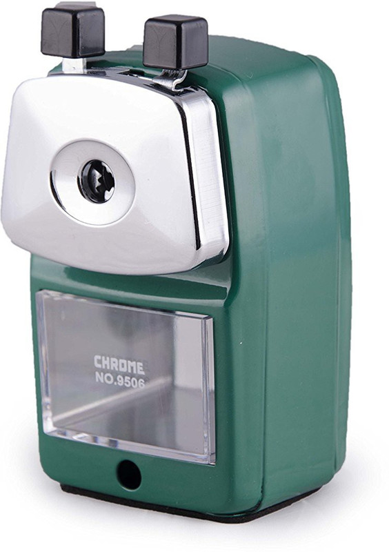Chrome Table Single Pencil Sharpeners(Set of 1, Green)