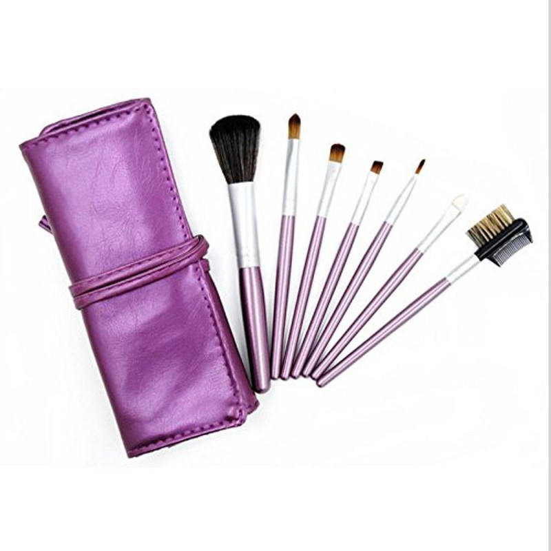 DALUCI Makeup Brush Set with Leather Bag(Pack of 7)