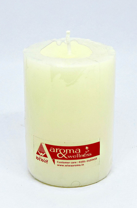 wiwa pillar candle Candle(Red, Blue, White, Orange, Brown, Pack of 1)