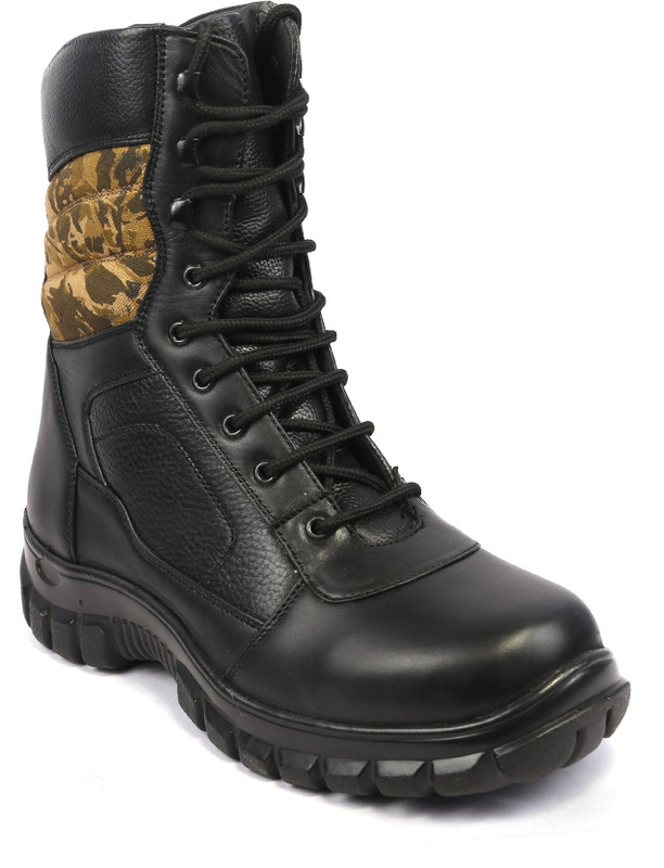 icebull leather ARMY STYLE Boots For Men(Black)