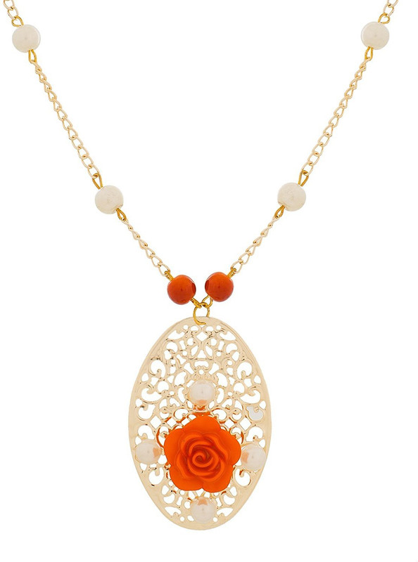 aadita fashion jewellery DT1877NK Brass Plated Metal Necklace