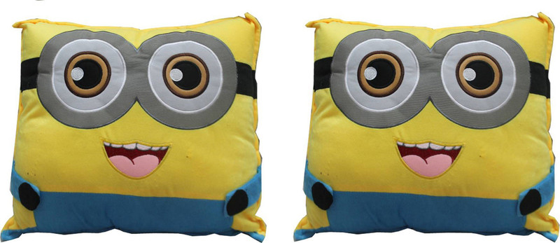 kooniv 2 Minion Pillow Super Quality Kids Cushion Pillow Home Decor Cushion Birthday Gift For Kids - Pack of 2  - 37 cm(Multicolor)
