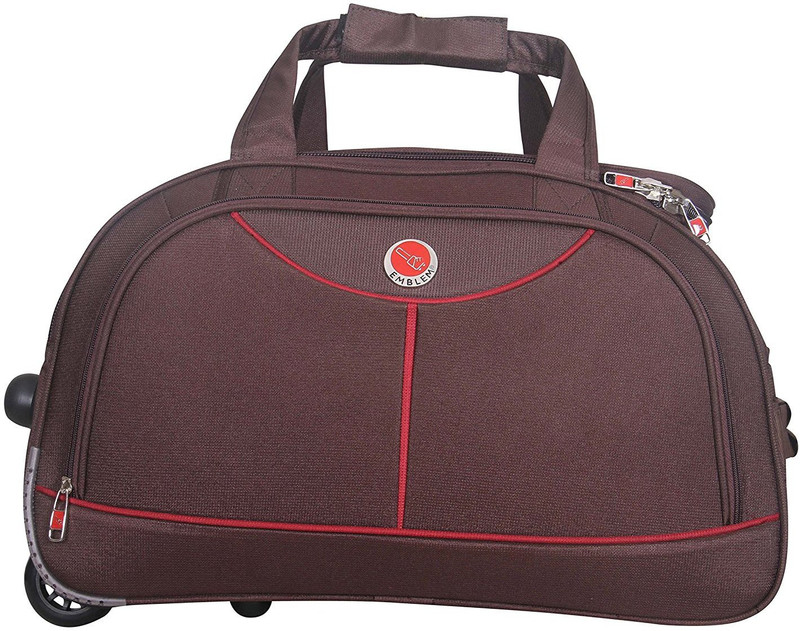 emblem (Expandable) PLANET DUFFEL 24INCH BROWN Travel Duffel Bag(Brown)