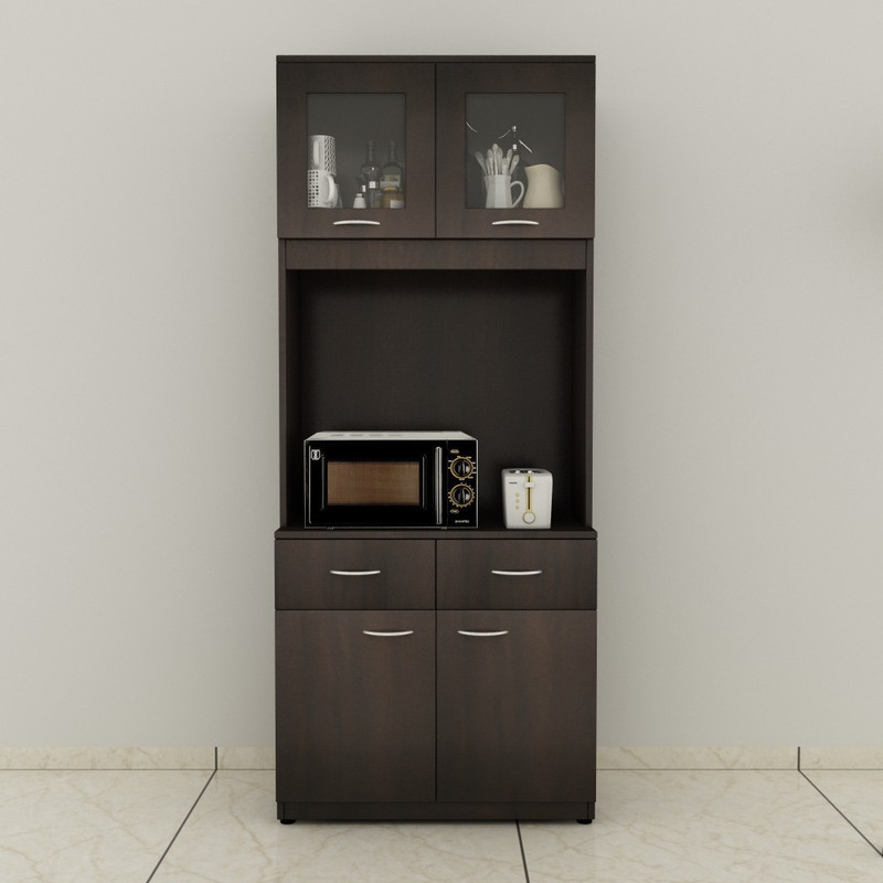 Crystal Furnitech Caelan Engineered Wood Crockery Cabinet(Finish Color - Dark ELM)