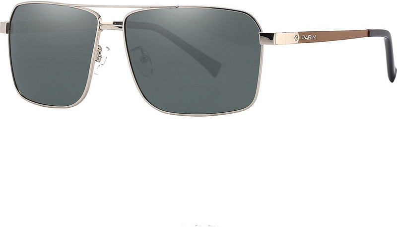 PARIM Rectangular Sunglasses(Grey, Green)
