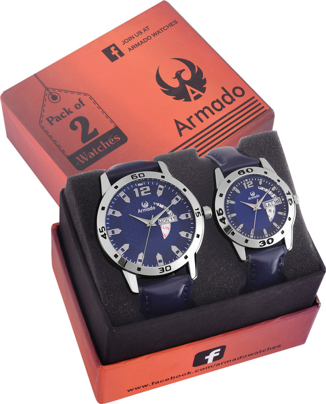 Buy Armado AR 00111 BLU COUPLE Day and Date Analog Watch For
