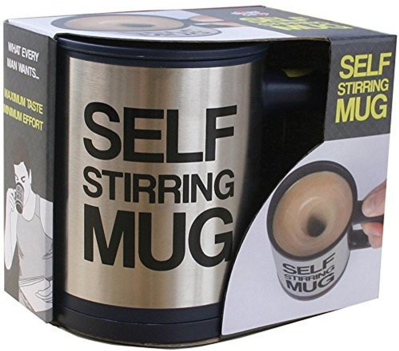 shoppersoft Automatic stainless steel self stirring coffee mug Stainless Steel Mug(350 ml)