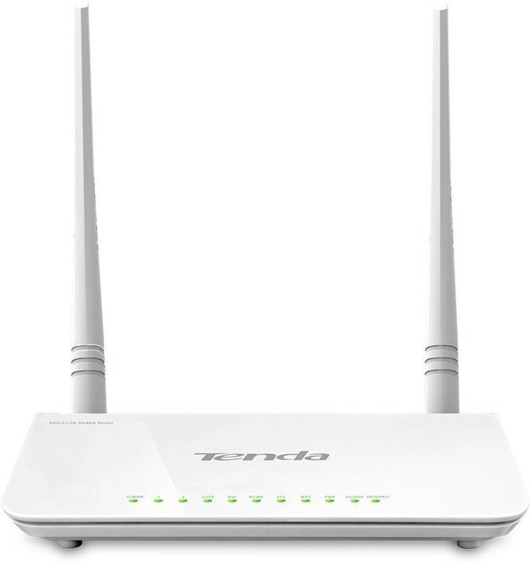 indoplus TENDA TE D-303 N300 ADSL2+ Modem Router with USB port Router (White) Router(White)