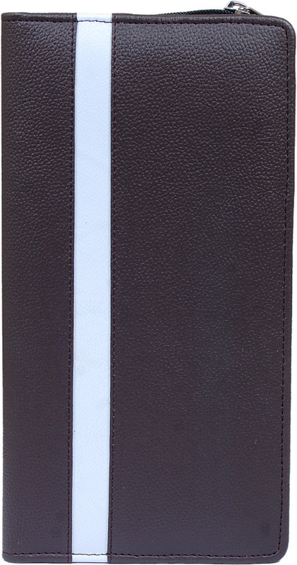 kittu pu-leather cheque book and ATM card holder brown(Brown)