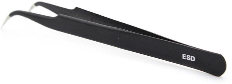 REYTAIL ESD Safe Antistatic Non-Magnetic Stainless Steel Curved Tweezers - 3 Pieces
