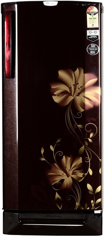 Godrej 210 L Direct Cool Single Door 3 Star Refrigerator with Base Drawer(Iris Wine, RD EDGEPRO 210 PD 3.2)