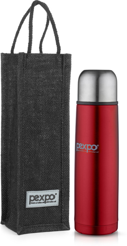 pexpo Ideale Flamingo Stainless Steel vacuum insulated flask With Jut Bag 1000 ml Flask(Pack of 1, Red)