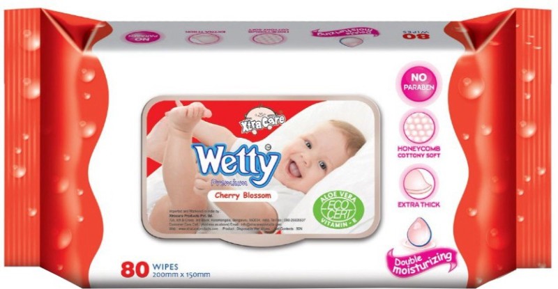 Wetty Cherry Blossom Wipes(80 Pieces)