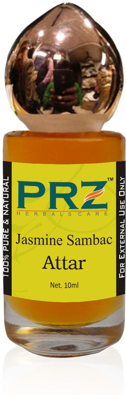 PRZ Jasmine Sambac Attar Roll-on For Unisex (10 ML) - Pure Natural Premium Quality Perfume (Non-Alcoholic) Floral Attar(Floral)