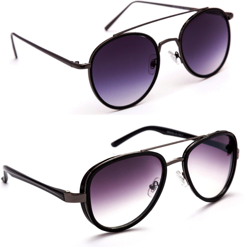 TheWhoop Round, Aviator Sunglasses(Violet)