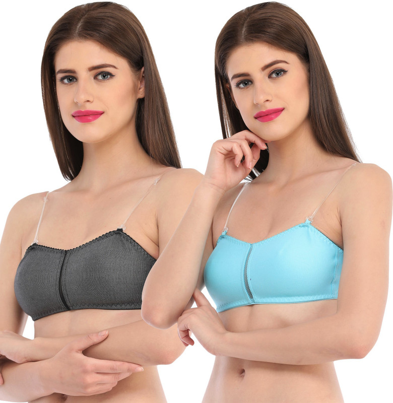 love2flaunt Non Padded Full Coverage Women Tube Non Padded Bra(Black, Light Green)